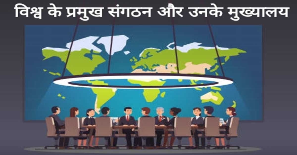 प्रमुख संगठन और उनके मुख्यालय