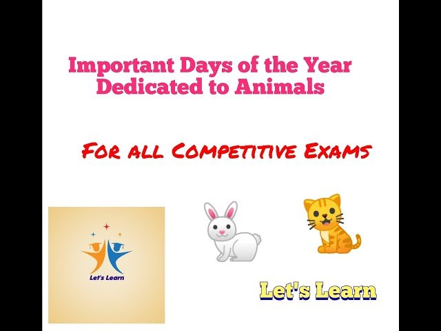 Important Days of the Year dedicated to Animals